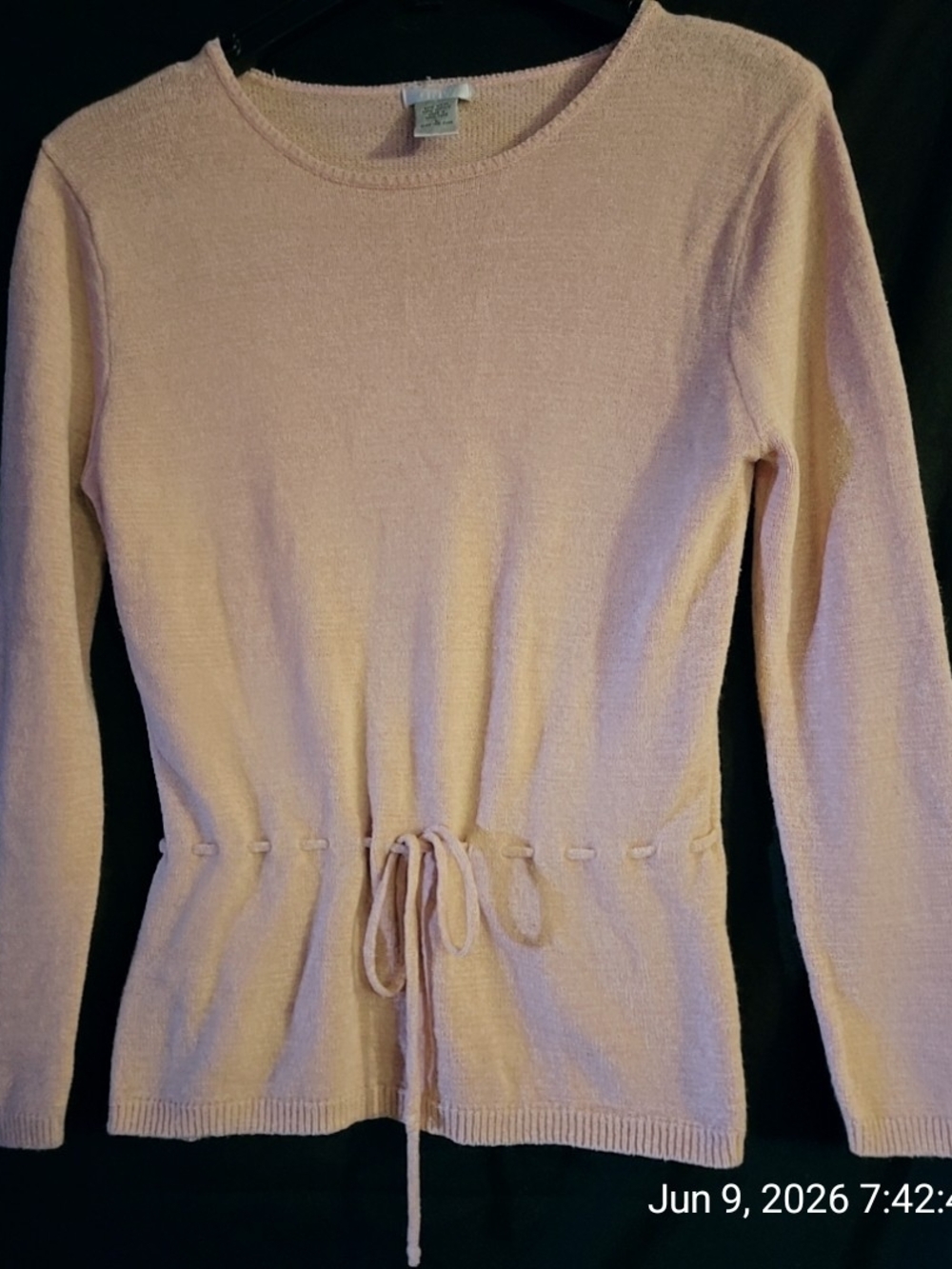 GNW Light Pink Drawstring Waist Sweater